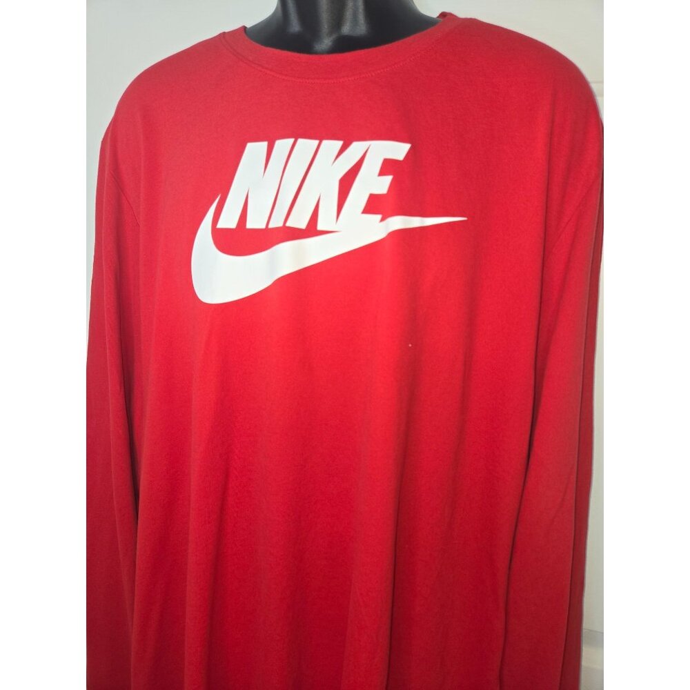 Nike Men's Long Sleeve Logo Tee - Red